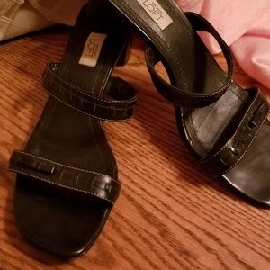Ann Taylor LOFT Black Leather Sandals